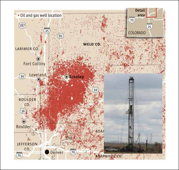 Quelle: Denver Post 2013 nach Angaben der Colorado Oil and Gas Conservation Commission