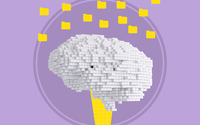 Symbolbild eines Gehirns, umgeben von Ordner-Icons.