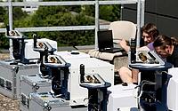 Comparative measurements with several Fourier spectrometers on the roof terrace of the KIT Institute for Meteorology and Climate Research. (Photo: Dr. Frank Hase)